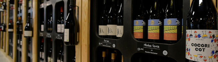Bouteilles de vins bio